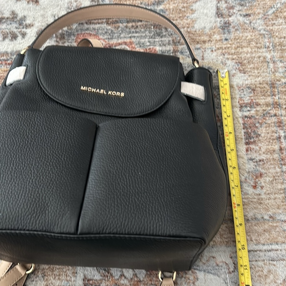 Michael Kors Black and Tan Small Backpack - Picture 8 of 9